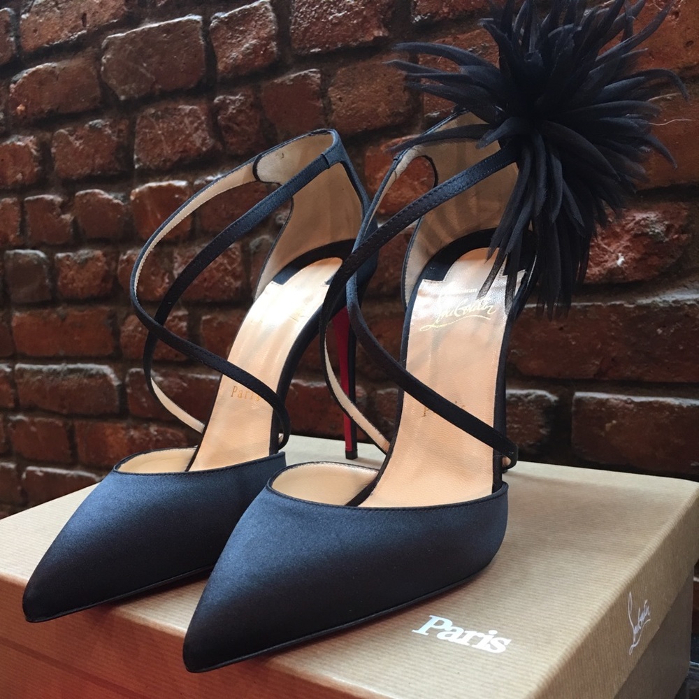 Christian Louboutin Gela Davis Satin Heels New!